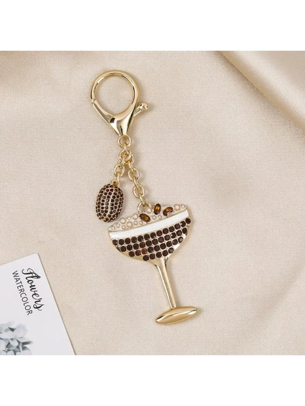 Chic Martini Olive Keychain Charm | Stylish Bag Accessory & Gift for Women
